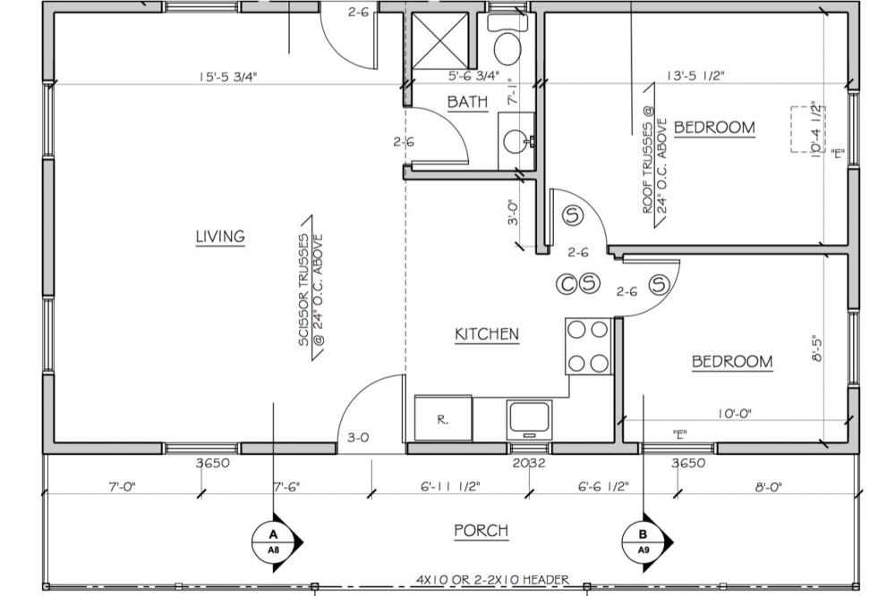 26' x 36' Nessmuck Cabin layout